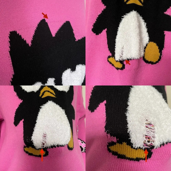 Hello Kitty and Friends x Forever 21 Badtz-Maru Penguin Pink Graphic Sweatshirt - Picture 3 of 9